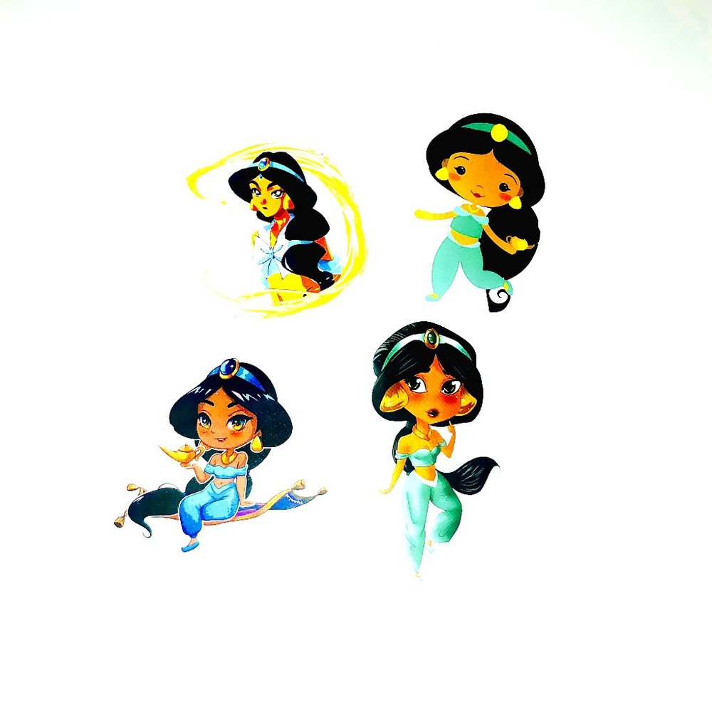 🟢Princess Vinyl Decal Stickers-- Aladin Princess Jasmine Cute Anime